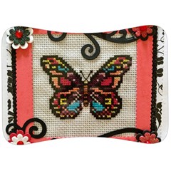 Cross Stitch Butterfly Velour Seat Head Rest Cushion by DeneWestUK