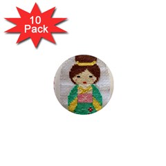 Cross Stitch Kimono 1  Mini Magnet (10 Pack)  by DeneWestUK