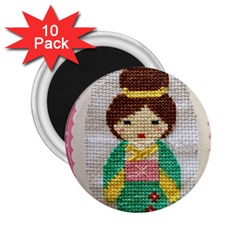 Cross Stitch Kimono 2 25  Magnets (10 Pack)  by DeneWestUK