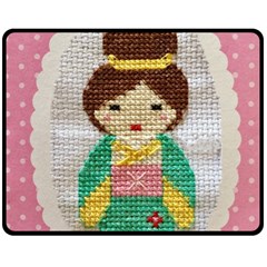 Cross Stitch Kimono Fleece Blanket (medium)  by DeneWestUK