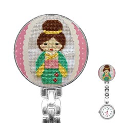 Cross Stitch Kimono Stainless Steel Nurses Watch