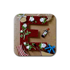 E Is For Everything Rubber Coaster (square)  by DeneWestUK