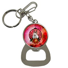 Cute Pemeranian With Flowers Bottle Opener Key Chains by FantasyWorld7