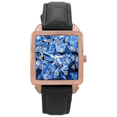 Cold Ice Rose Gold Leather Watch  by FunnyCow