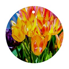 Festival Of Tulip Flowers Ornament (round) by FunnyCow