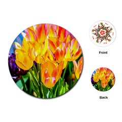 Festival Of Tulip Flowers Playing Cards (round) by FunnyCow