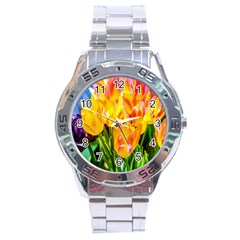 Festival Of Tulip Flowers Stainless Steel Analogue Watch by FunnyCow