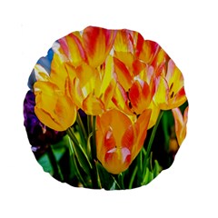 Festival Of Tulip Flowers Standard 15  Premium Round Cushions by FunnyCow