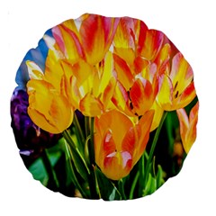 Festival Of Tulip Flowers Large 18  Premium Round Cushions by FunnyCow