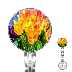 Festival Of Tulip Flowers Stainless Steel Nurses Watch by FunnyCow