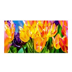 Festival Of Tulip Flowers Satin Wrap by FunnyCow