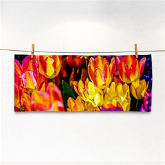 Fancy Tulip Flowers In Spring Hand Towel by FunnyCow