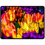 Fancy Tulip Flowers In Spring Fleece Blanket (Large)  80 x60  Blanket Front