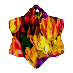 Fancy Tulip Flowers In Spring Ornament (snowflake) by FunnyCow