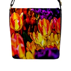 Fancy Tulip Flowers In Spring Flap Closure Messenger Bag (l) by FunnyCow