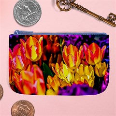 Fancy Tulip Flowers In Spring Large Coin Purse by FunnyCow