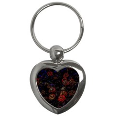 Floral Fireworks Key Chains (heart)  by FunnyCow