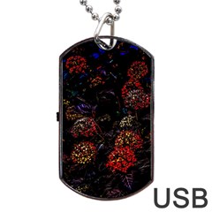 Floral Fireworks Dog Tag Usb Flash (two Sides) by FunnyCow