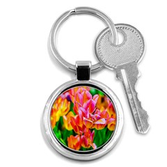 Blushing Tulip Flowers Key Chains (round)  by FunnyCow