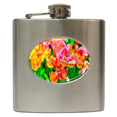 Blushing Tulip Flowers Hip Flask (6 Oz) by FunnyCow