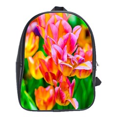 Blushing Tulip Flowers School Bag (large) by FunnyCow