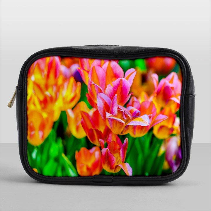 Blushing Tulip Flowers Mini Toiletries Bag (One Side)