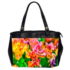 Blushing Tulip Flowers Oversize Office Handbag (2 Sides) by FunnyCow