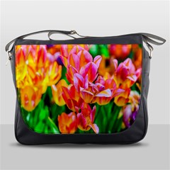 Blushing Tulip Flowers Messenger Bag by FunnyCow