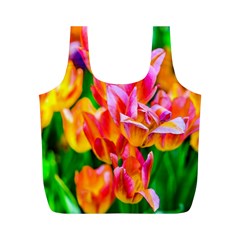 Blushing Tulip Flowers Full Print Recycle Bag (m) by FunnyCow