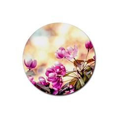 Paradise Apple Blossoms Rubber Coaster (round)  by FunnyCow