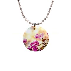 Paradise Apple Blossoms Button Necklaces by FunnyCow