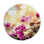 Paradise Apple Blossoms Round Ornament (Two Sides) Front