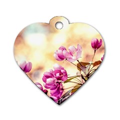 Paradise Apple Blossoms Dog Tag Heart (two Sides) by FunnyCow