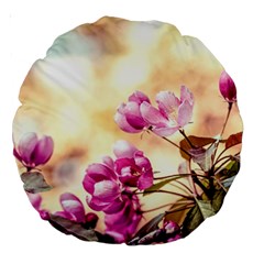 Paradise Apple Blossoms Large 18  Premium Round Cushions by FunnyCow