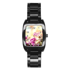 Paradise Apple Blossoms Stainless Steel Barrel Watch by FunnyCow