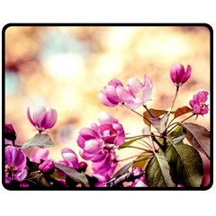 Paradise Apple Blossoms Double Sided Fleece Blanket (medium)  by FunnyCow