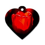 Red Tulip A Bowl Of Fire Dog Tag Heart (Two Sides) Front