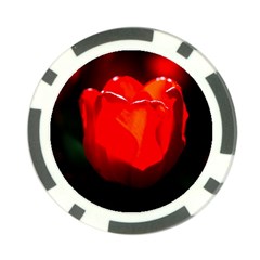 Red Tulip A Bowl Of Fire Poker Chip Card Guard by FunnyCow