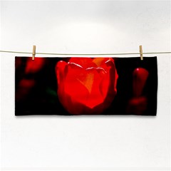 Red Tulip A Bowl Of Fire Hand Towel by FunnyCow