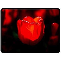 Red Tulip A Bowl Of Fire Fleece Blanket (large)  by FunnyCow