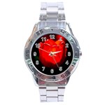 Red Tulip A Bowl Of Fire Stainless Steel Analogue Watch Front