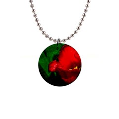 Red Tulip After The Shower Button Necklaces by FunnyCow