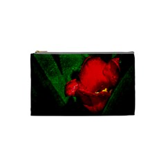 Red Tulip After The Shower Cosmetic Bag (small) by FunnyCow