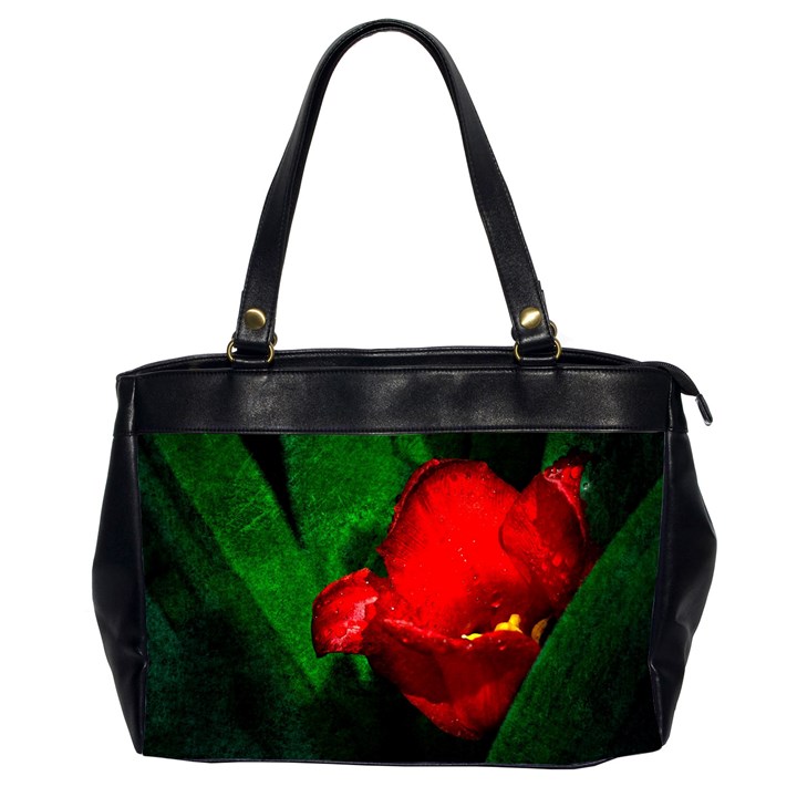 Red Tulip After The Shower Oversize Office Handbag (2 Sides)