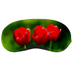 Three Red Tulips, Green Background Sleeping Masks by FunnyCow