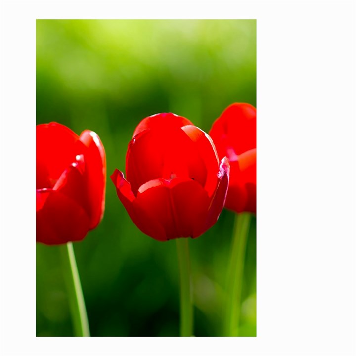 Three Red Tulips, Green Background Small Garden Flag (Two Sides)