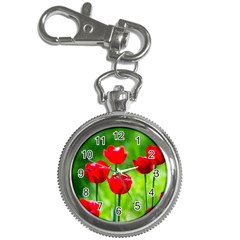 Red Tulip Flowers, Sunny Day Key Chain Watches by FunnyCow