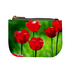 Red Tulip Flowers, Sunny Day Mini Coin Purse by FunnyCow