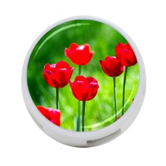 Red Tulip Flowers, Sunny Day 4-port Usb Hub (one Side) by FunnyCow