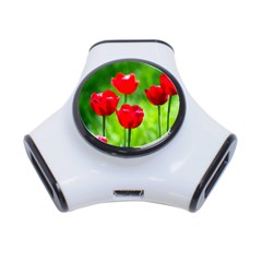 Red Tulip Flowers, Sunny Day 3-port Usb Hub by FunnyCow